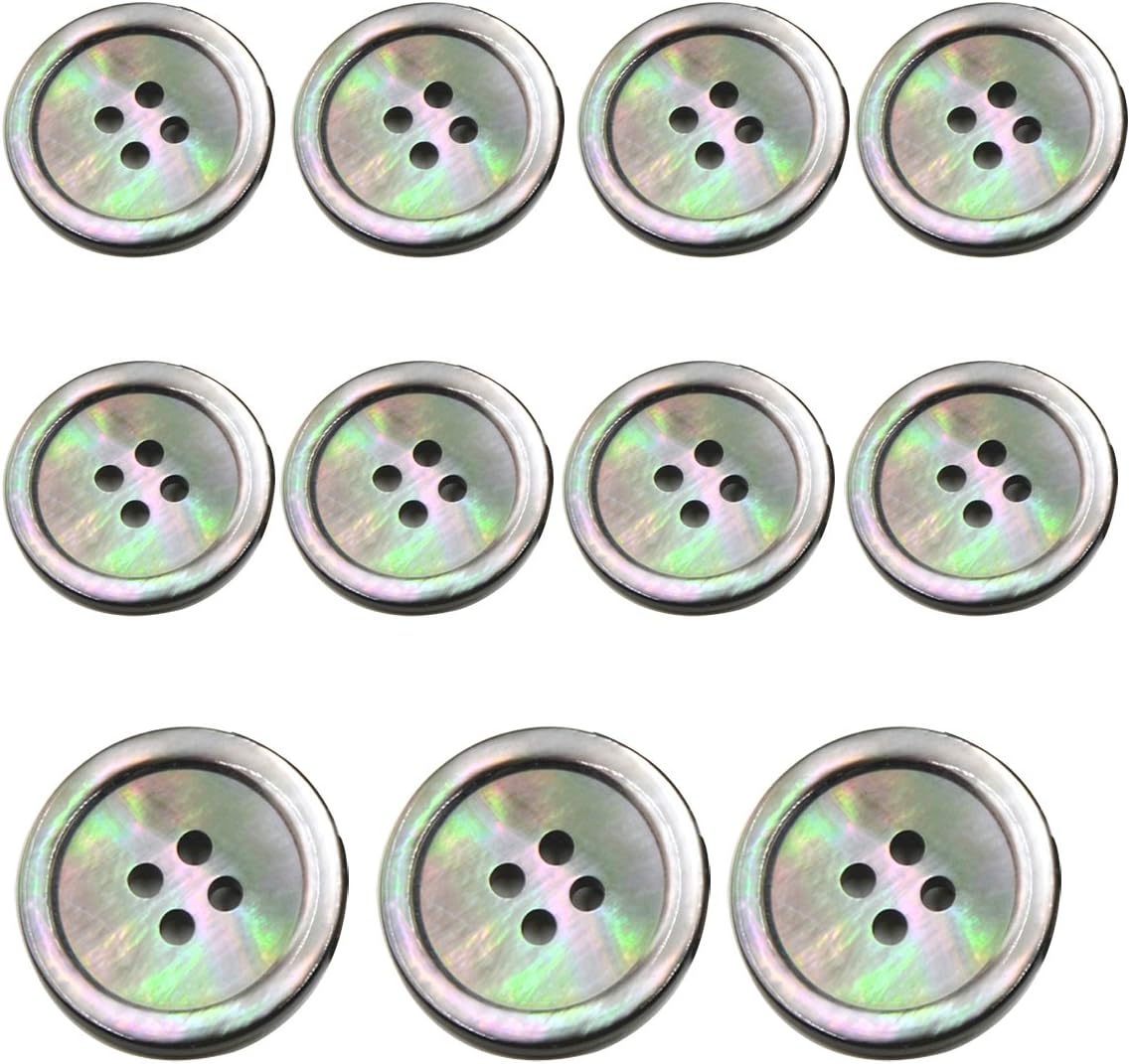 KENDANY 11 Piece Smoke Mother of Pearl Blazer & Suits Button Set - Smoke Grey - for Blazer, Sport Coat, Uniform(Natural Color 15MM-20MM)(0.59in-0.79in)