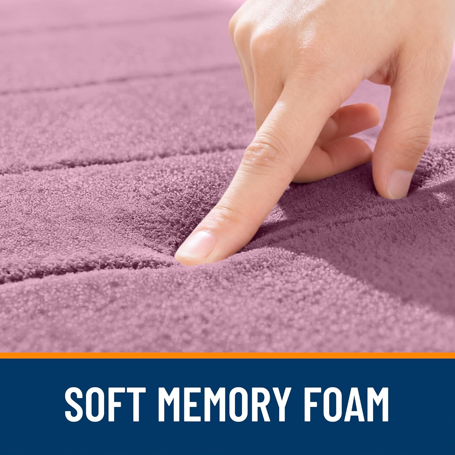 OLANLY Memory Foam Bath Mat 40x32, Super Soft Absorbent Bathroom Rugs, Quick Dry, Machine Washable Shower Floor Rugs, Bathmat Carpet, Bathroom Home Decor Accessories, Deep Plum