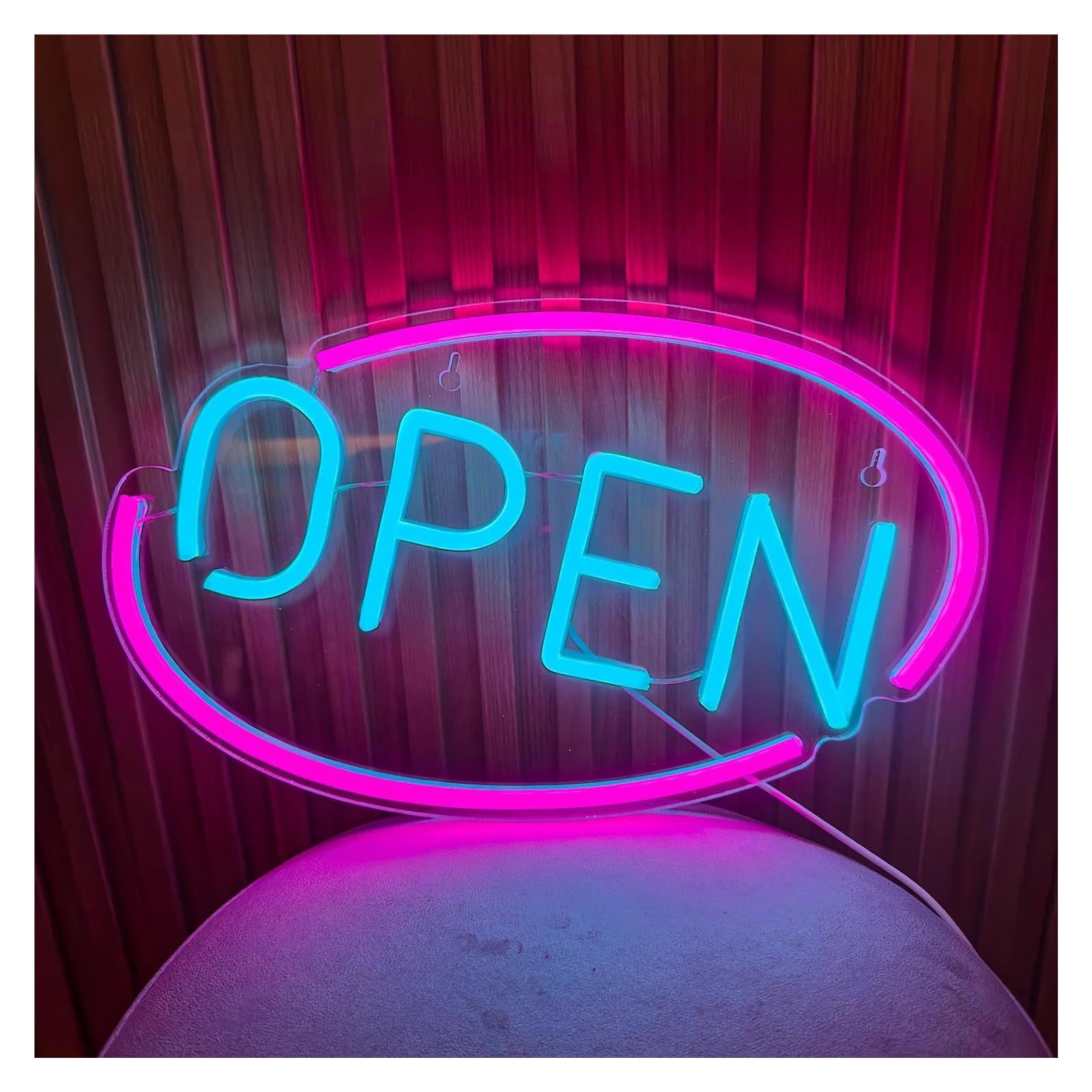 LEMST Signs Lamp Business Neon Signs USB Powered Adjustable Brightness Open Neon Lights, Suitable for Shop Decor Commercial Light 20cmx45cm