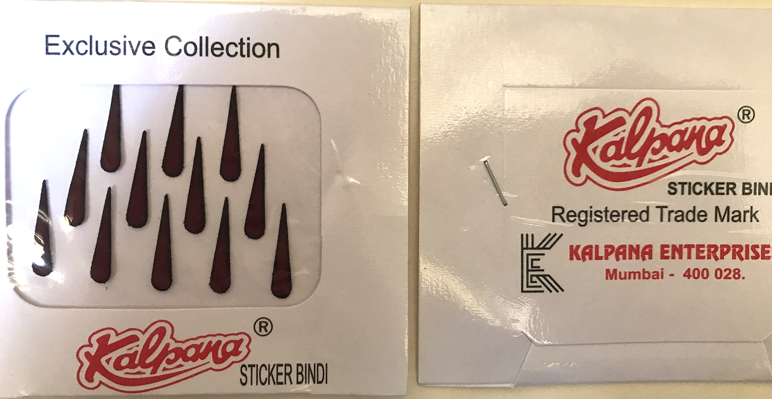 Kalpana Card Bindi Long Tilak Maroon Black Border Size -4 (Pack of 12)-image-20