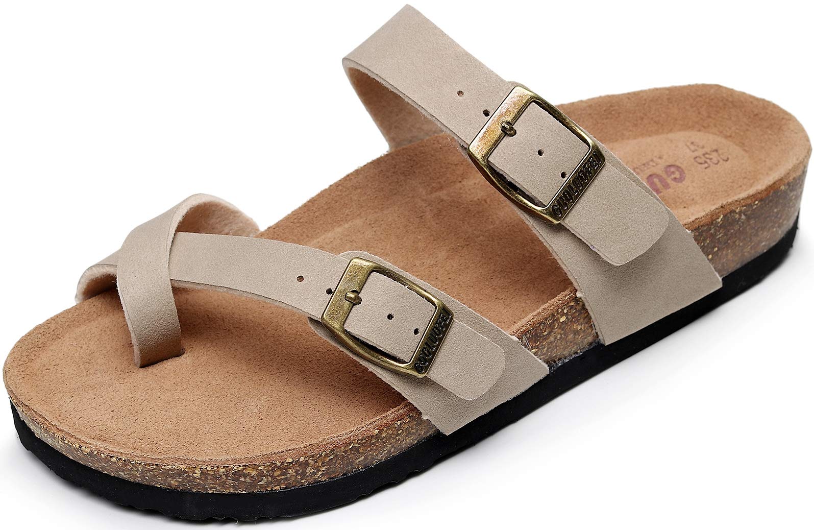 guoluofeiWomen's Cork Footbed Slide Sandals With Arch Support,Comfortable Summer Beach Sandals For Women Girls Ladies