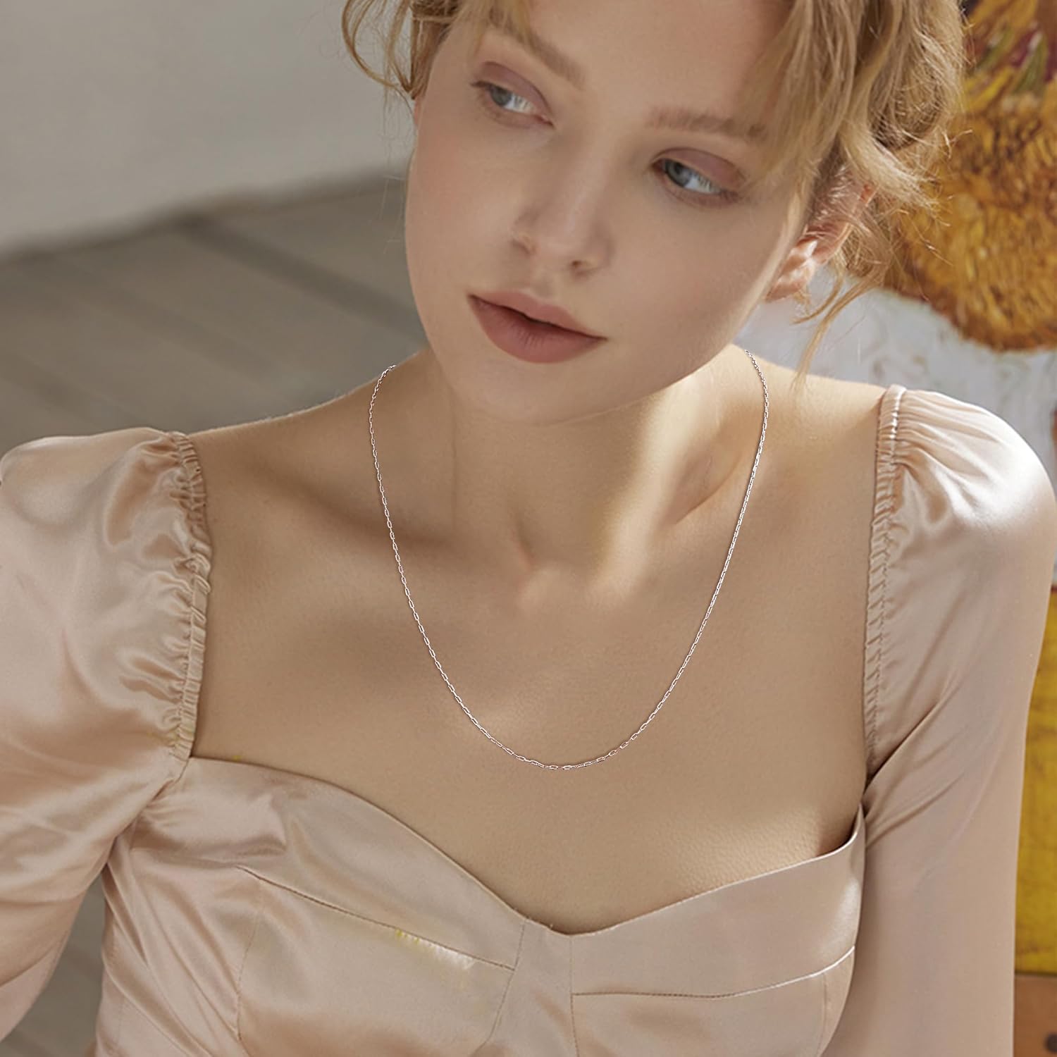 Gacimy 925 Sterling Silver Paperclip Necklace for Women, 1.3MM 1.5MM 1.8MM 2.0MM Width 16" 18" 20" 22" 24" Length with 2" Extension Chains - Image 6