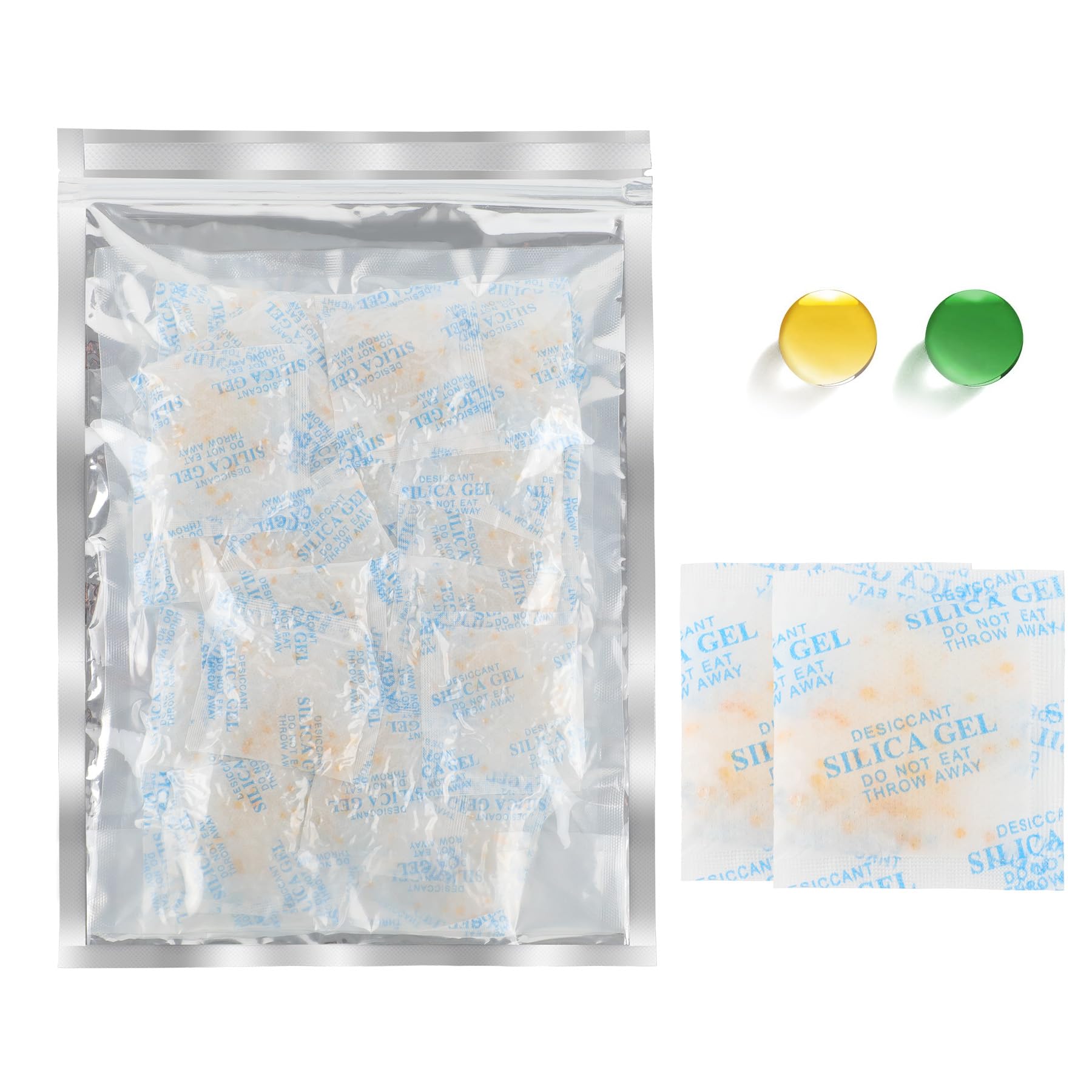 Boadw 10g x 30 Stück Silicagel Beutel lebensmittelechtem Kieselgel Trockenmitte mit Orangenperlen Feuchtigkeits indikator Trockenmittel zur Entfernung von Feuchtigkeit