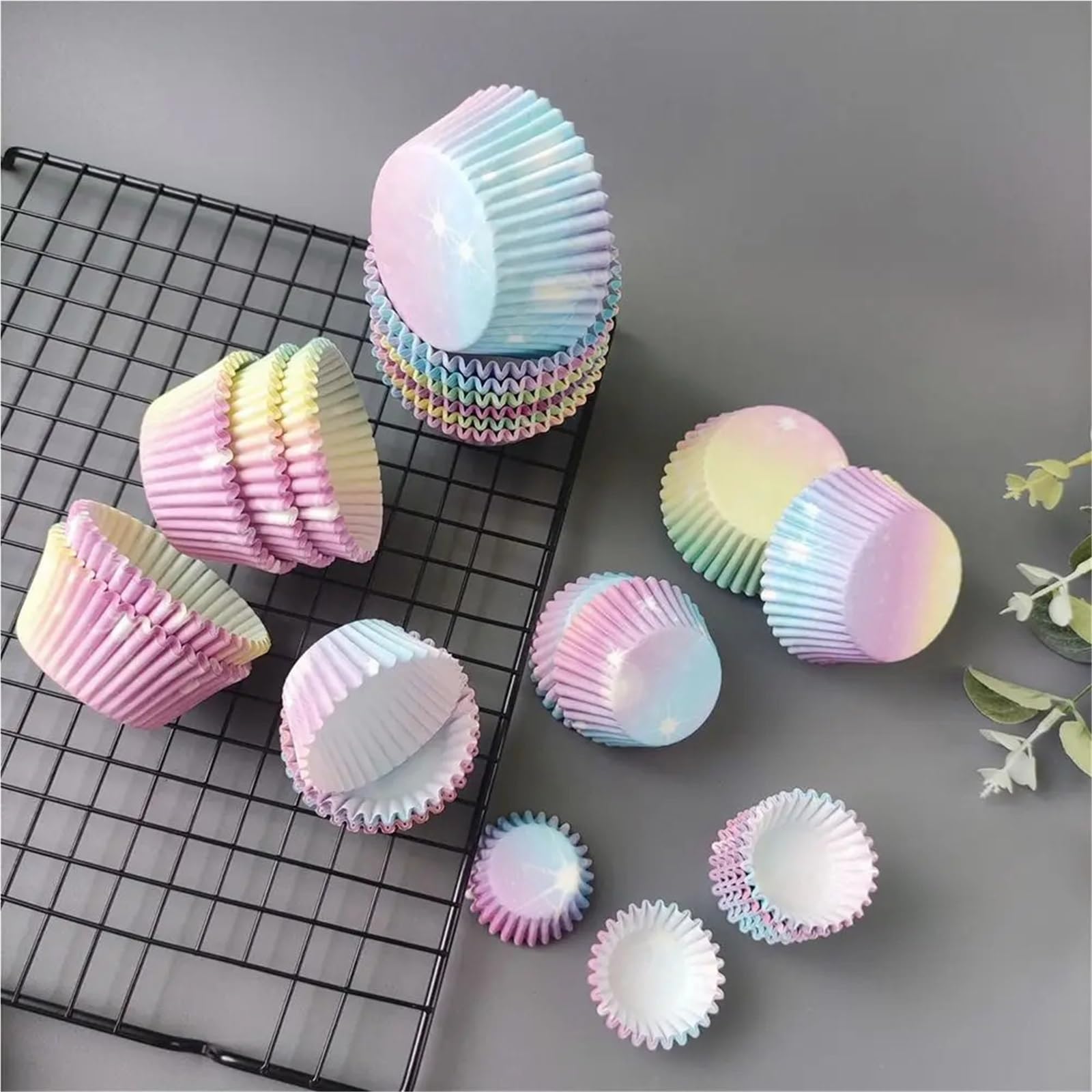 1000 moldes Desechables for Cupcakes, Papel antigrasa, moldes antiadherentes for Muffins.(L)
