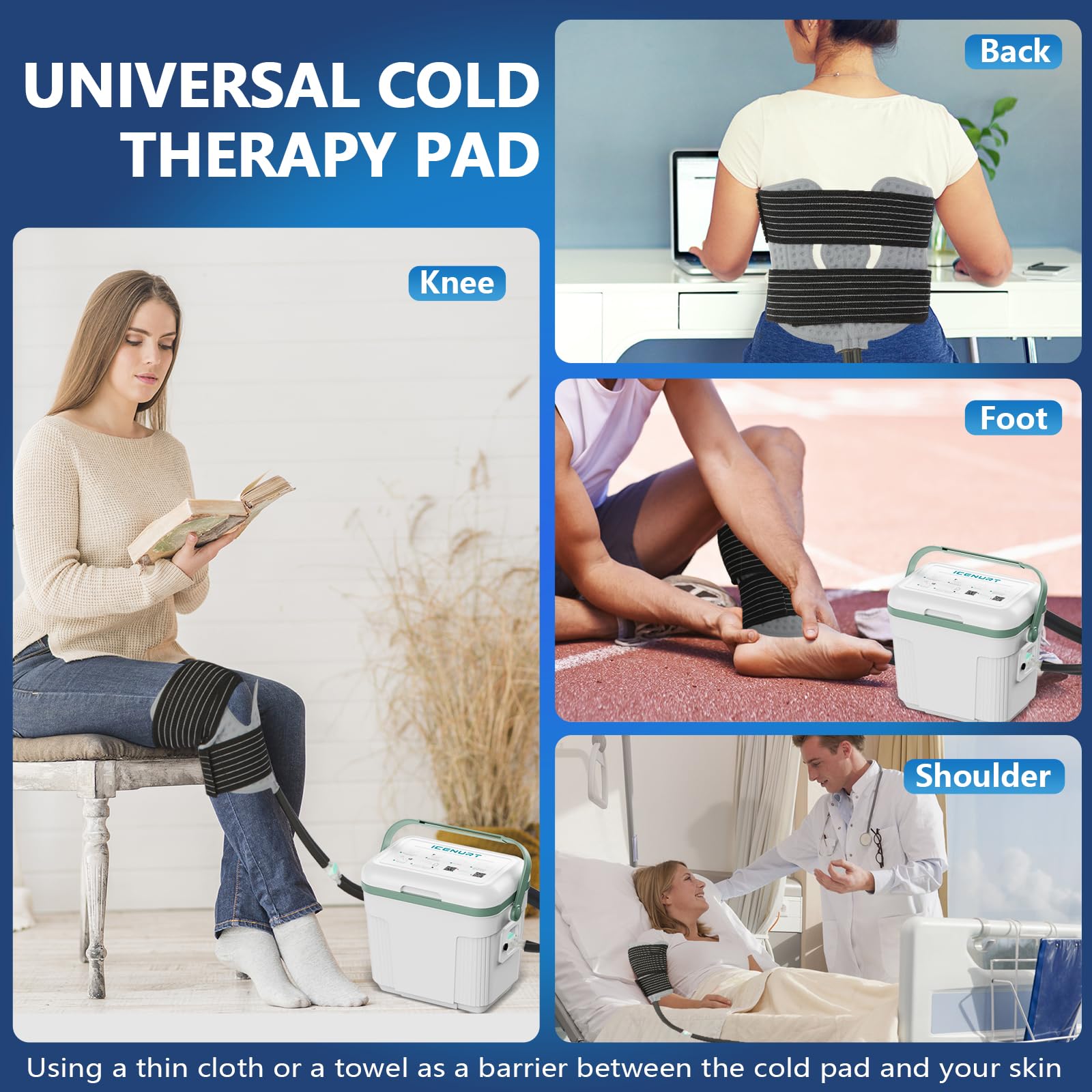 Máquina de terapia de frío con temporizador programable, máquina de hielo para rodilla después de la cirugía, recuperación de reemplazo de rodilla, sistema de crioterapia, alivio del dolor