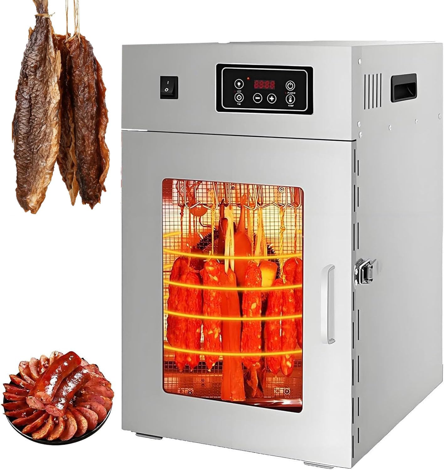 LjlXanthiper Meat Curing Chamber Box Food Dehydrator,Food Dehydrator Machine,Heavy Duty Food Dehydrator,14 Hooks,30-90°c Temperature,Dehydrator for Meat Beef Herb Fruit Vegetable Nut