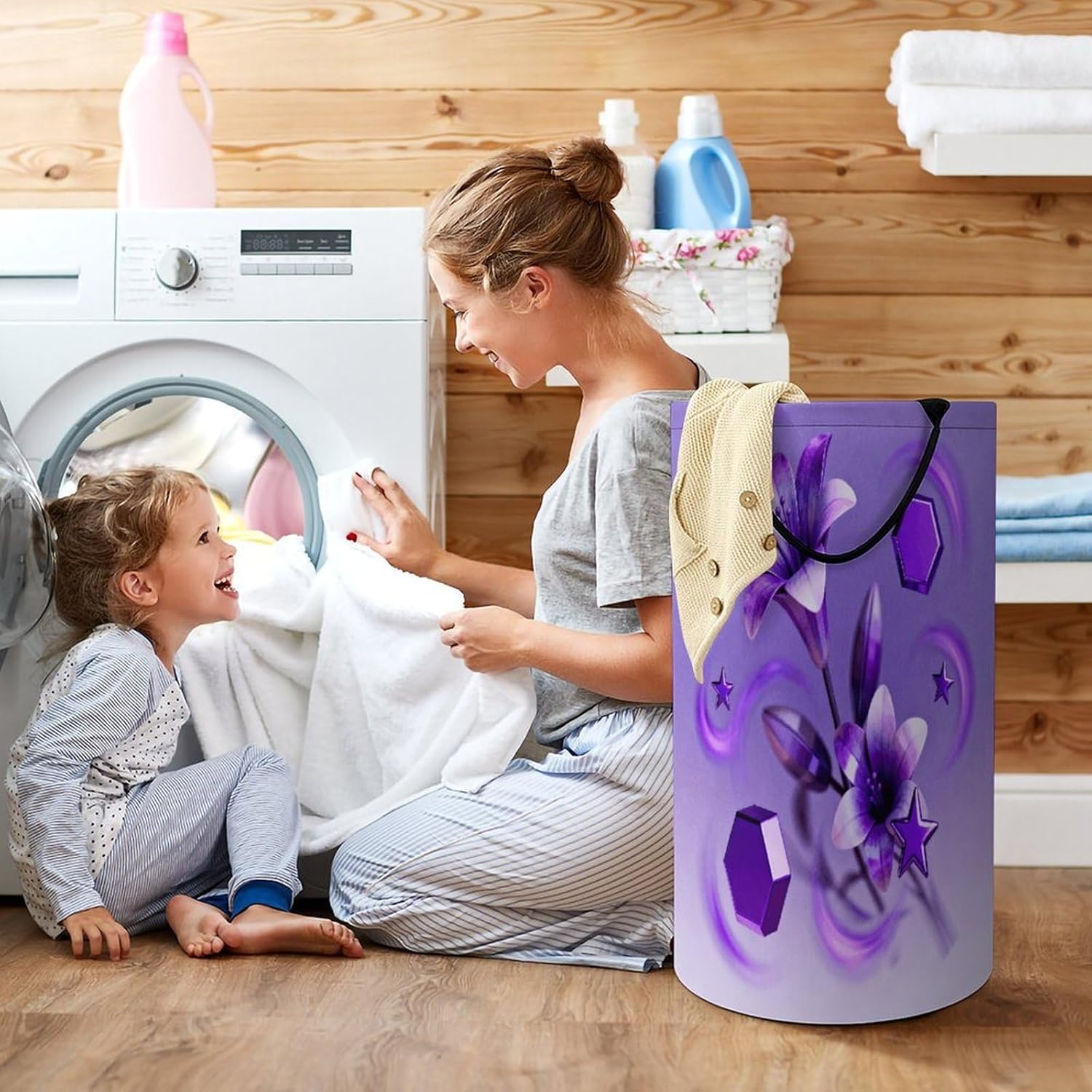 Dirty Clothes Basket Extra Large 110l Open Top Laundry Hamper With Portable Carry Handles, Foldable Waterproof Clothes Basket Spacious Laundry Bag For Bedroom Bathroom Laundry Room Dorm