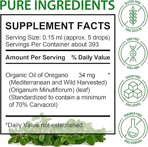 Miniatura 7 de Gotas de aceite de orégano silvestre, aceite de orégano con semillas negras, vitamina E, mezcla de hierbas líquidas para inmune, antioxidante,