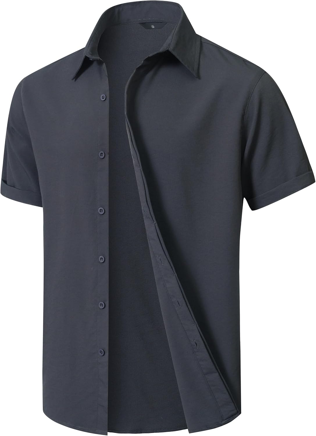 Men's Short Sleeve Button Down Shirt Lightweight Stretch Blend Summer Shirts Casual Vacation Beach Tops