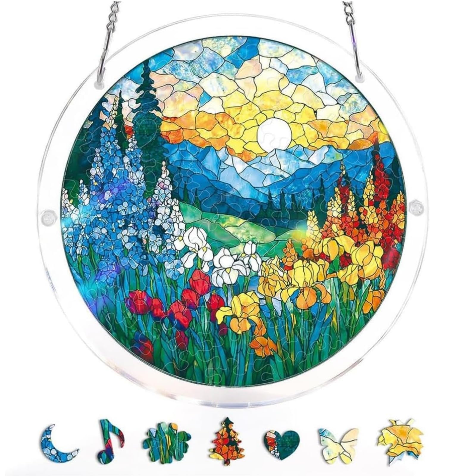 Acrylic Puzzles Suncatcher, Tree of Radiant Glass Puzzle (B)