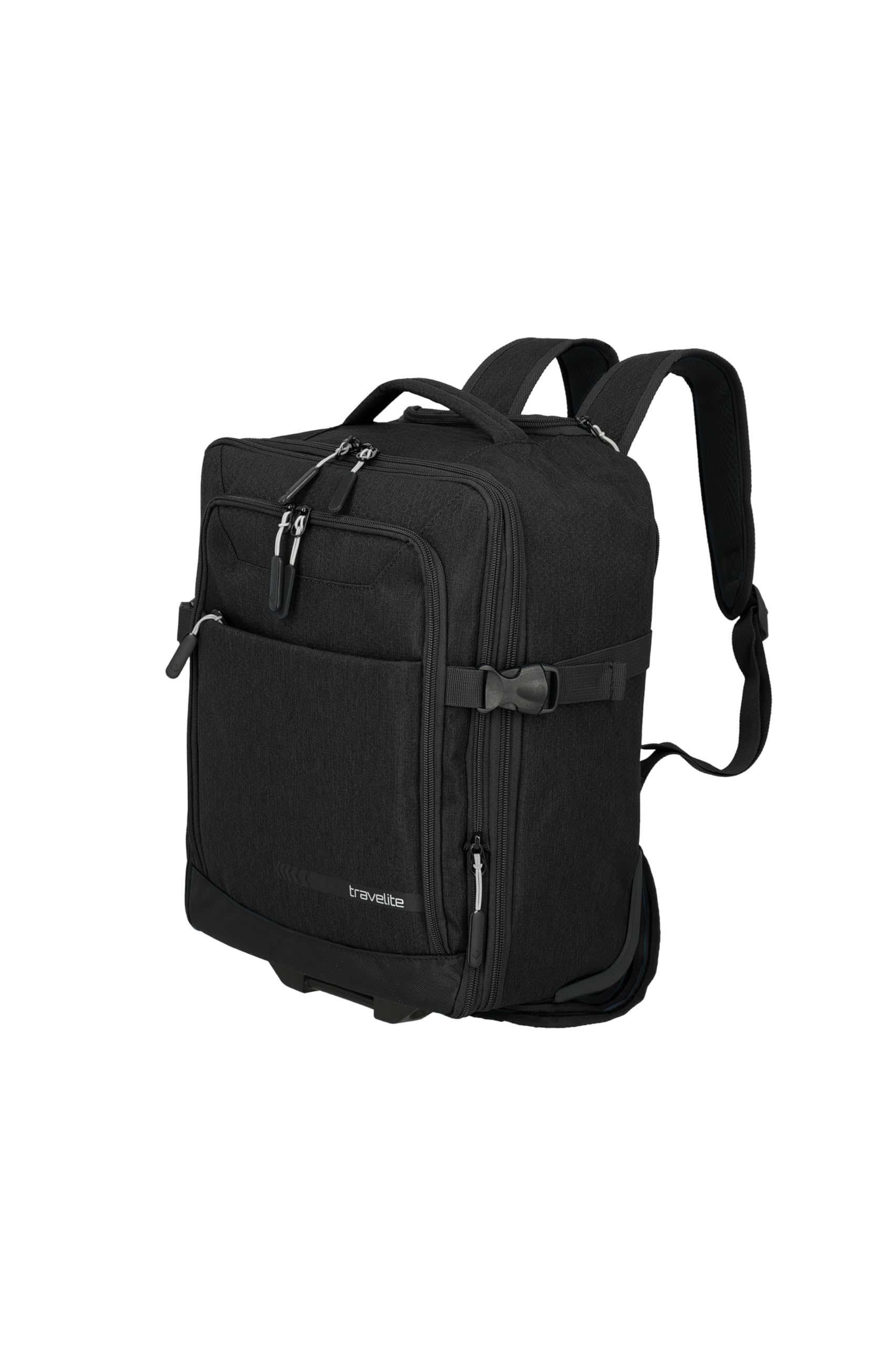 Travelite Kick Off Backpack, Laptop Compartment 15.6 Inches, Hand Luggage Backpack with Wheels and Telescopic Rod, Versatile Travel Backpack, 30 x 40 x 20/23 cm, 24/28 L