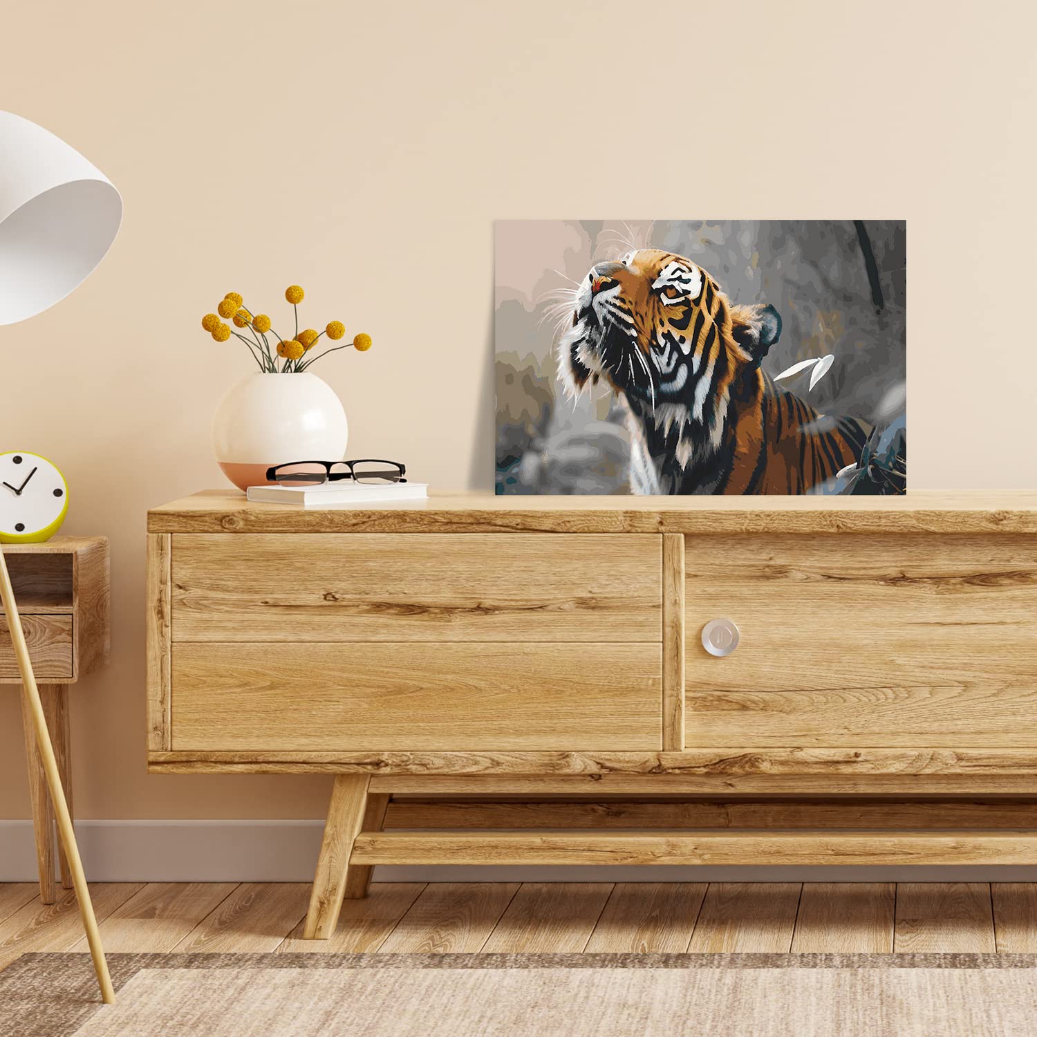 Malen nach Zahlen Erwachsene - Tiger Tom 120 x 80 cm groß XXL Premium-Malset ohne Rahmen, Hergestellt in unserer Produktion in Deutschland, Kreative