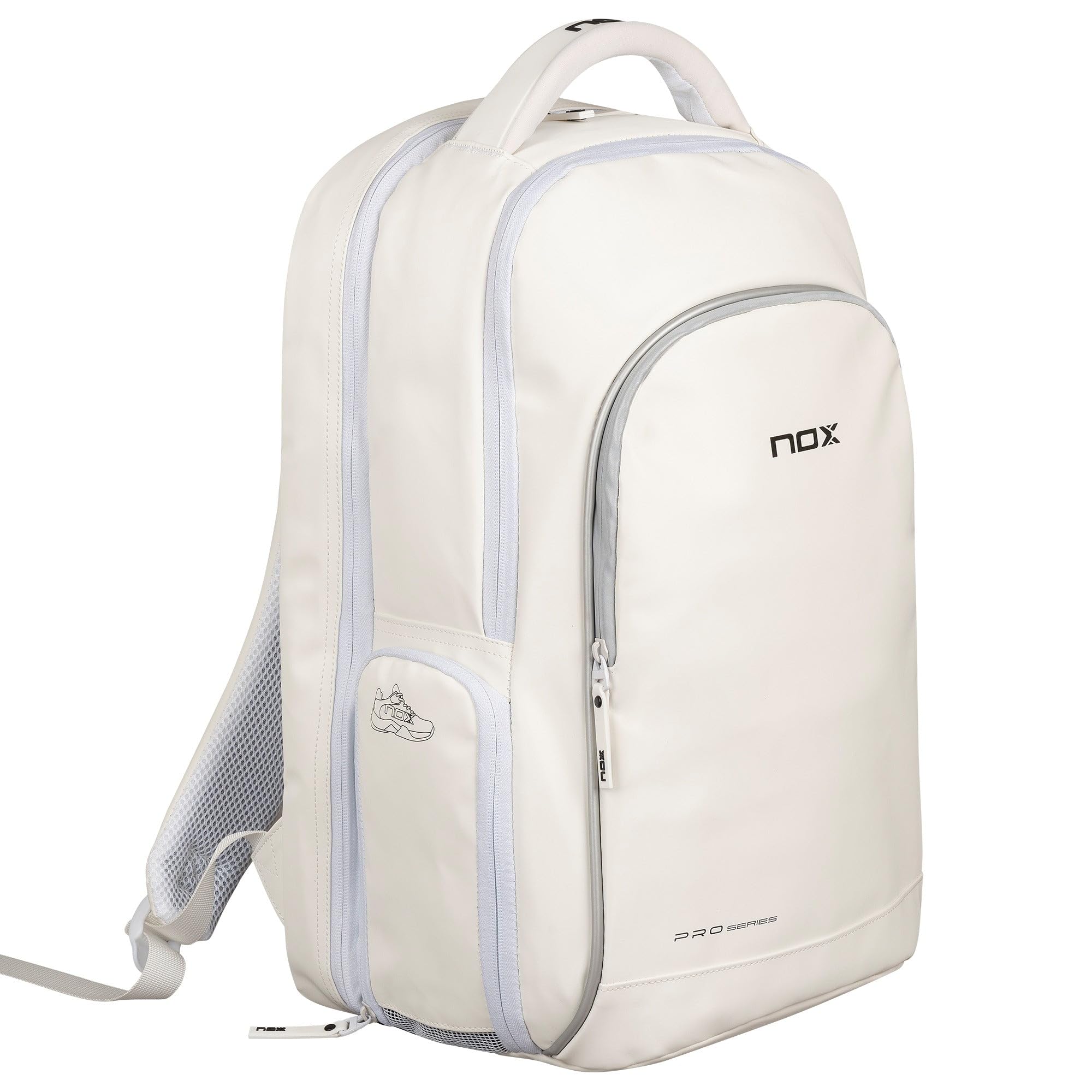 NOX Padel Backpack Pro Series | 28L Capacity Padded Racket & Laptop Protection | Ventilated Footwear Pocket & Padded Straps