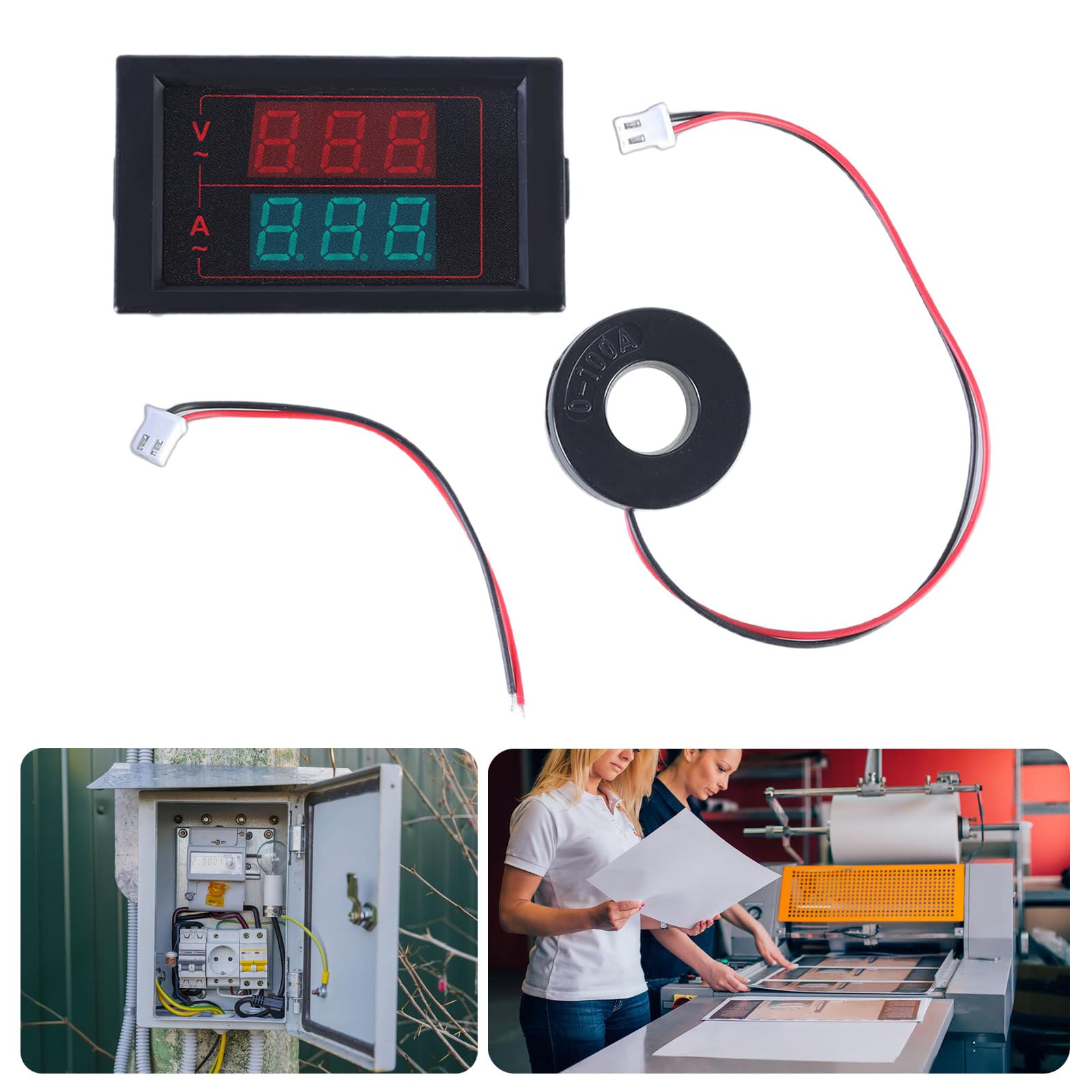 LED Display Voltages & Current Gauge Measure 50-500V/0-100A For Laboratory Home Electrical Systems And Professional Use