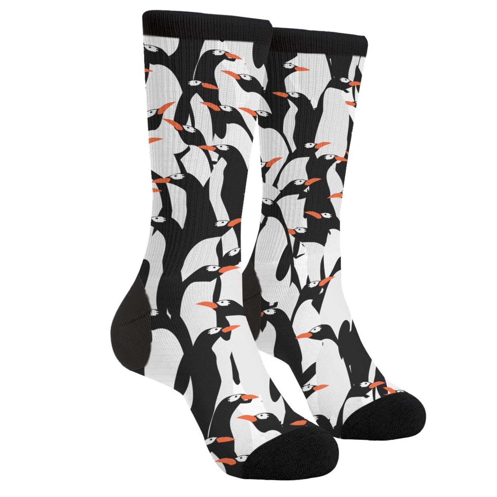Cute Penguins Novelty Crew Socks Casual Crazy Funny Dress Socks For Women Men Teens Gift