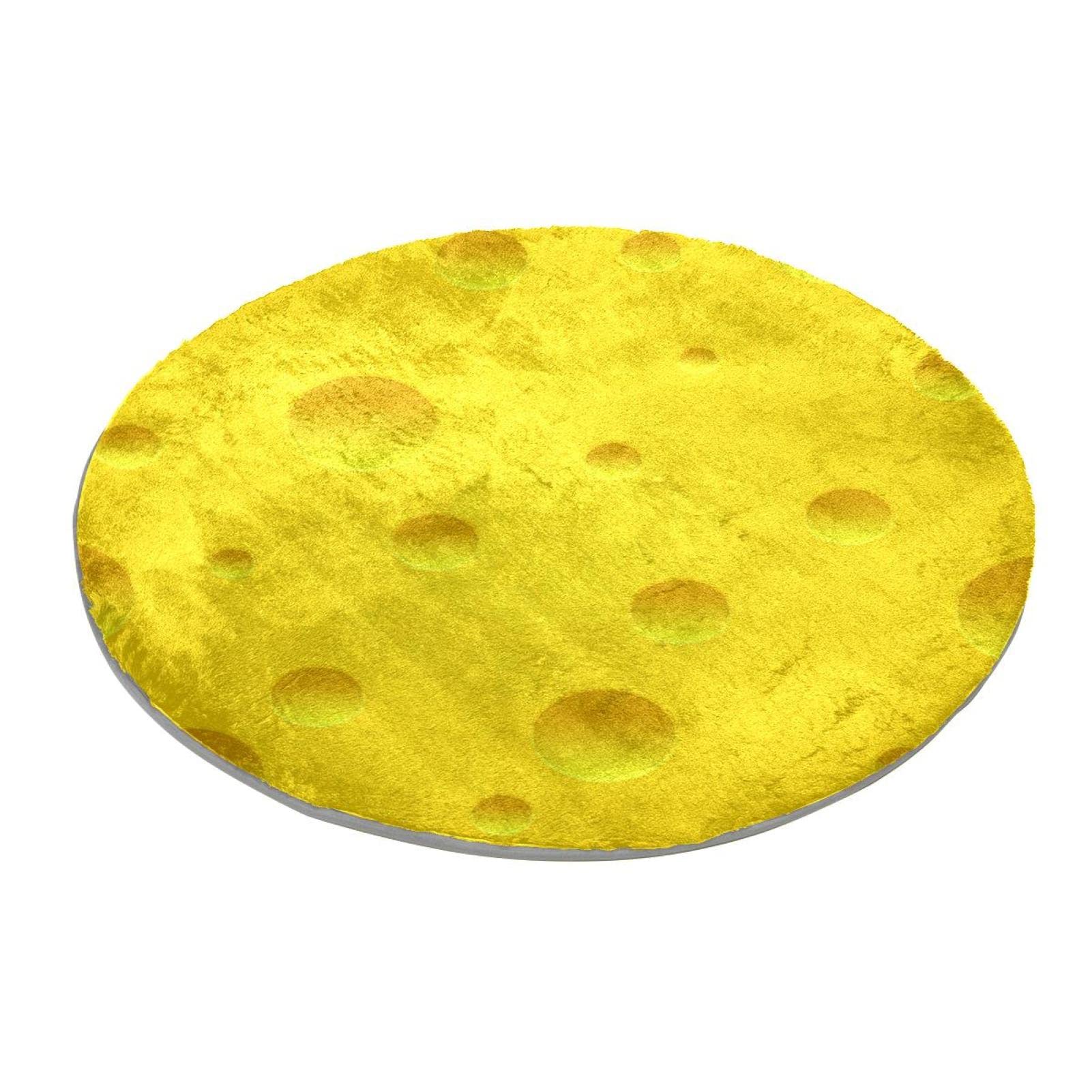 Schmackhafte Frischkäse-Teppich rund Schlafzimmer Teppich Shaggy weich Stuhlmatte waschbar