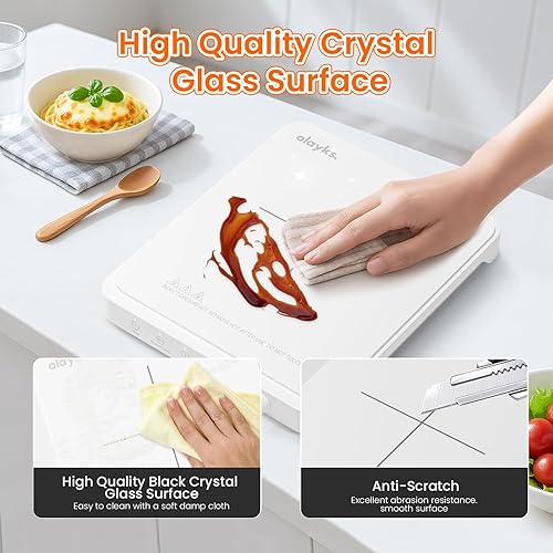 Miniatura 4 de Placa de inducción portátil, quemador de encimera Placa caliente de 1500 W con sensor táctil, cocina de inducción eléctrica con ajuste de 9 niveles,