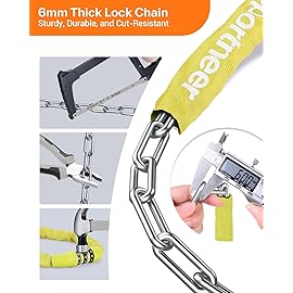 Sportneer Bike Lock - 5 Digit Combination High Security Anti Theft Bike Chain Lock - 3.2ft Heavy Duty Resettable Keyless Bicycle Lock for Bike, Motorcycle, Scooter, Door & Gate - 6mm Thick