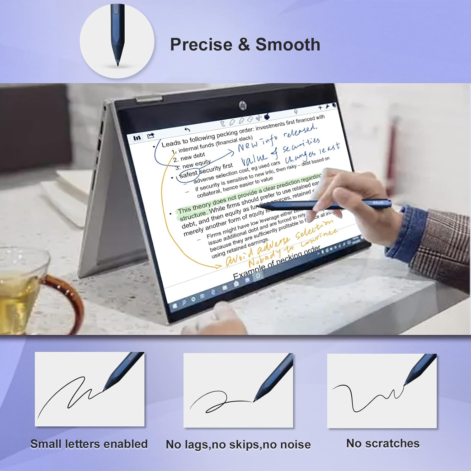 Pen for Surface Pro 8/X/7/6/5/4/3, Surface 3, Go 3/2/1, Laptop 4/3/2/1, Book/Studio, Digital Pen for Microsoft Surface with Magnetic Adsorption, Palm Rejection, 1024 Pressure Sensitivity (Blue)