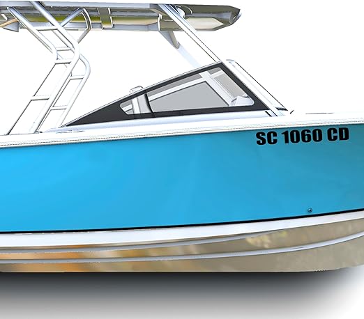 1060 Graphics - Custom Boat Registration Numbers & Letters (Two Sets) Marine Vinyl Sticker Decals