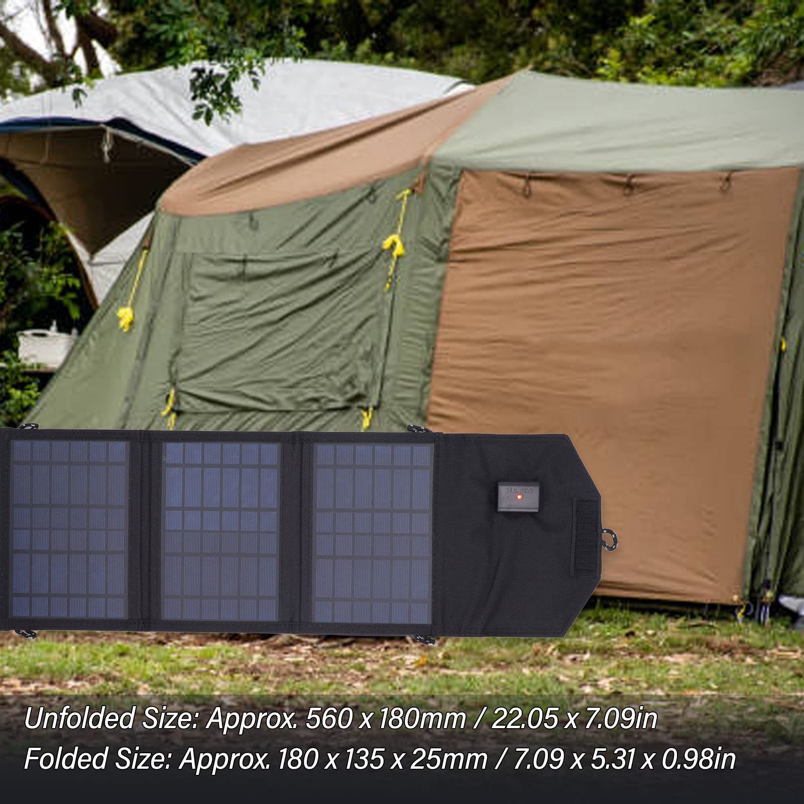 Przenośna ładowarka solarna Fictory zestaw ładowarek do paneli słonecznych, przenośny składany moduł z polikrzemu 10,5 W, wyjście USB 5 V, 3 płyty do małego telefonu i aparatu, lekki