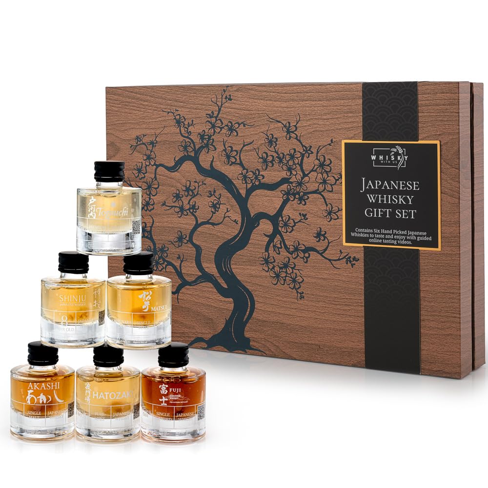 Japanese Whisky Gift Set - Japanese Whiskey Tasting Set with 6 Premium Japanese Whiskies, QR Codes with Videos - Perfect Whiskey Gift Sets for Men - Beautifully presented in Gift Box - Whisky With Us