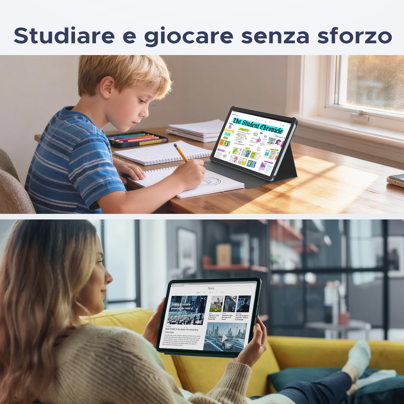P10 Pro Tablet Android 16, Tablet 10 Pollici con Gemini AI, 120Hz, Octa-Core T7250, 48GB RAM+128GB ROM/2TB TF, 8800mAh, 13MP+5MP, Face ID/GPS/FM/Jack 3,5 mm, Tablets con Tastiera e Penna, Grigio