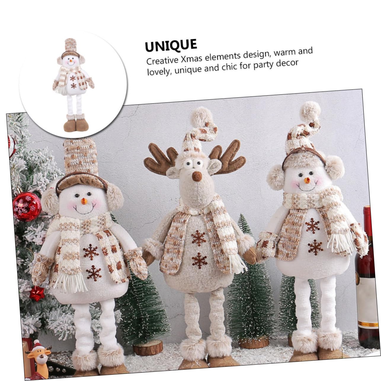 STOBAZA Adorabile Pupazzo Natalizio Con Cappello Orsetto Di Peluche Estensibile Per Decorazioni Da Tavolo Ornamento Natalizio Per Feste Casa e Vetrine