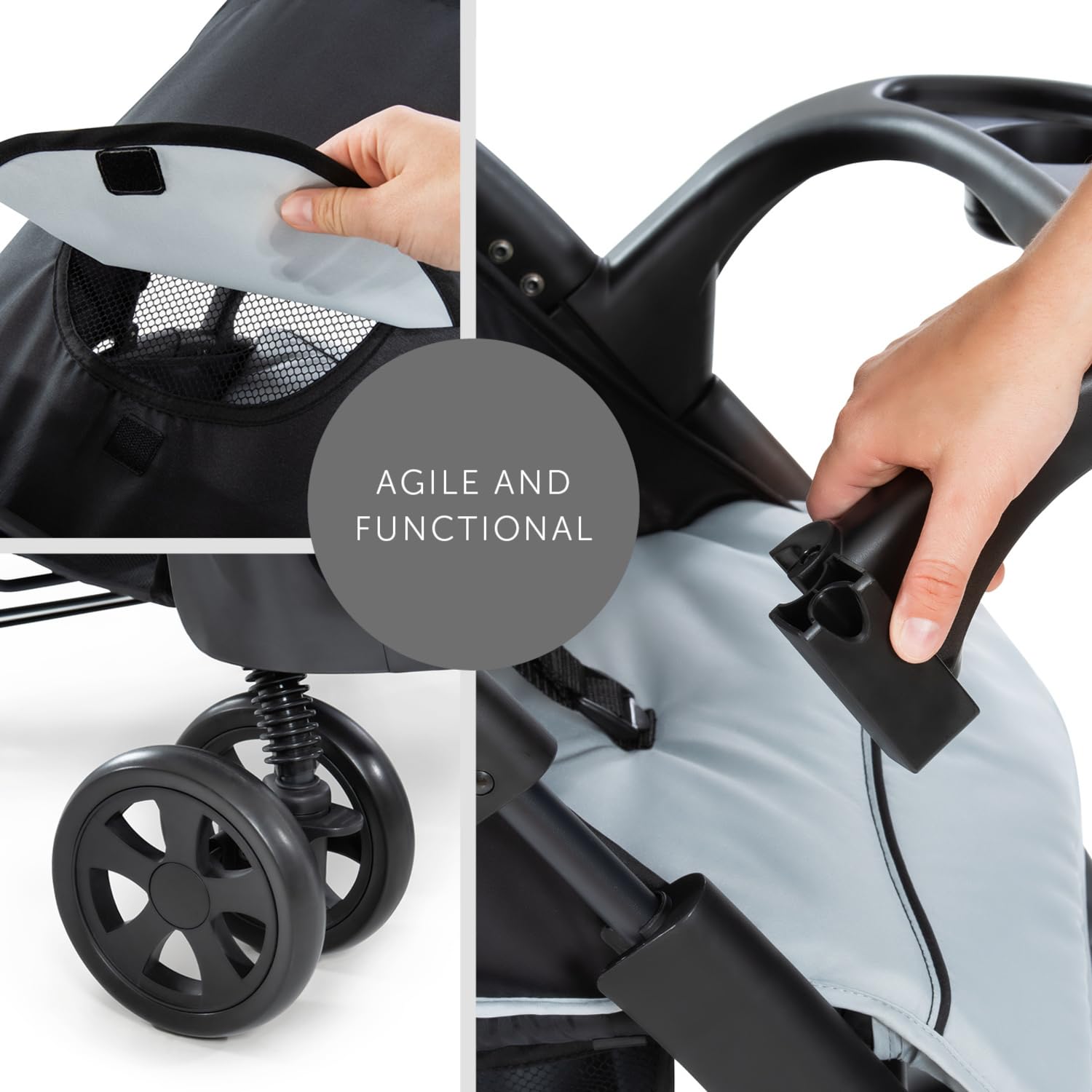 hauck Shopper Neo II Silla de Paseo Ligera - Carrito Bebe Reclinable desde Nacimiento hasta 22 kg - Carro Compacto y Plegable - Ruedas Giratorias Antipinchazos - Portavasos - Gris
