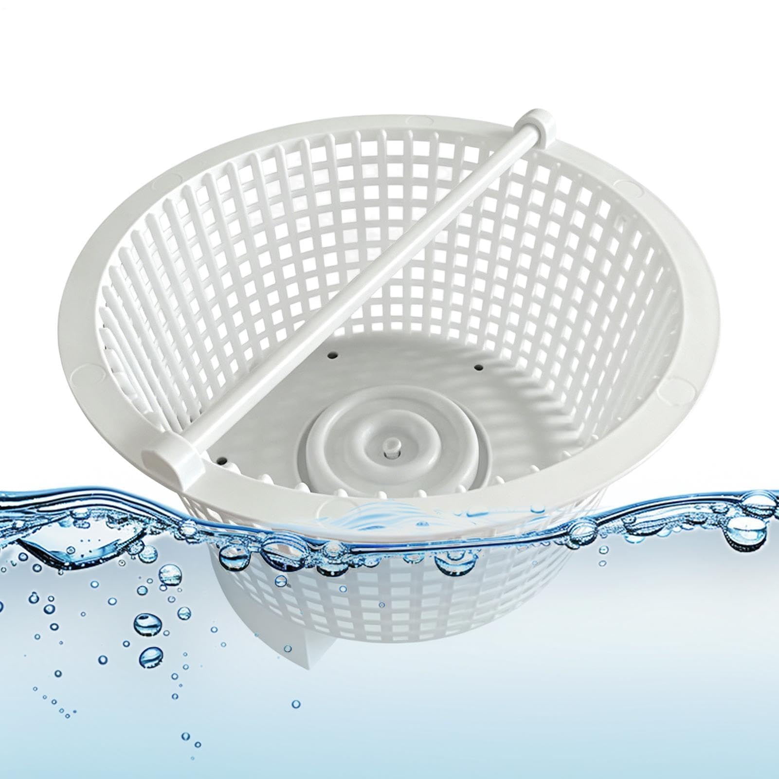 Panier écumoire de piscine avec manche long pour l'entretien des étangs et fontaines