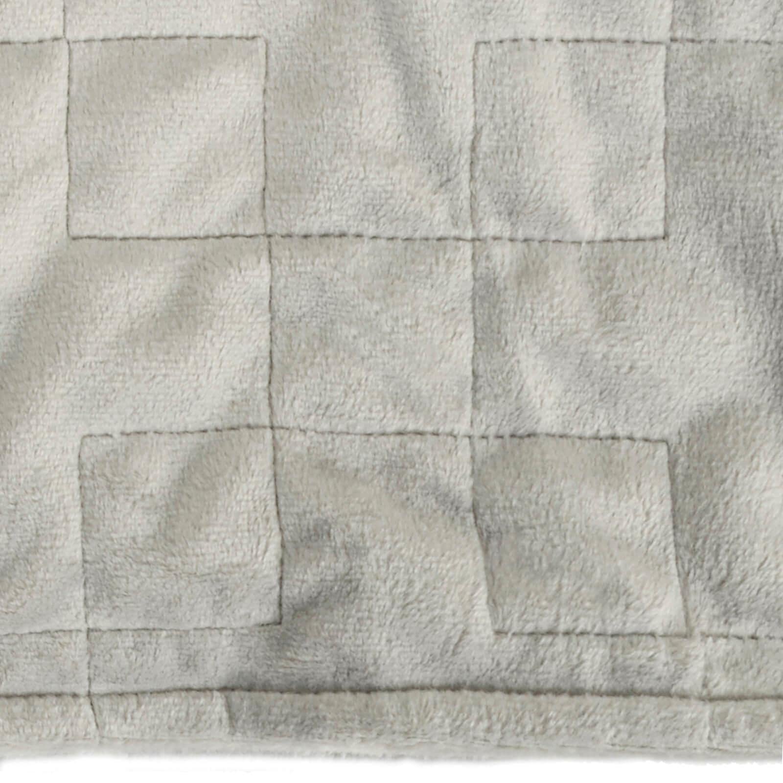 Hodge and Hodge Weighted Blanket Cover Only Quilted Velvet Fleece Throw Sleep Therapy 130x150cm Grey, 130 x 150cm - Image 4