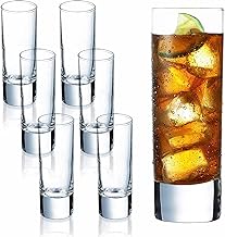 Tall Shot Glasses Set of 6, 70ml Crystal Clear Glass, Heavy Base Design for Vodka and Tequila