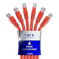 Vista 11 de Maximm Cable Ethernet Cat 6 de 10 pies (paquete de 6) - Cable LAN de alta velocidad, cable de Internet, cable de conexión y cable de red - UTP