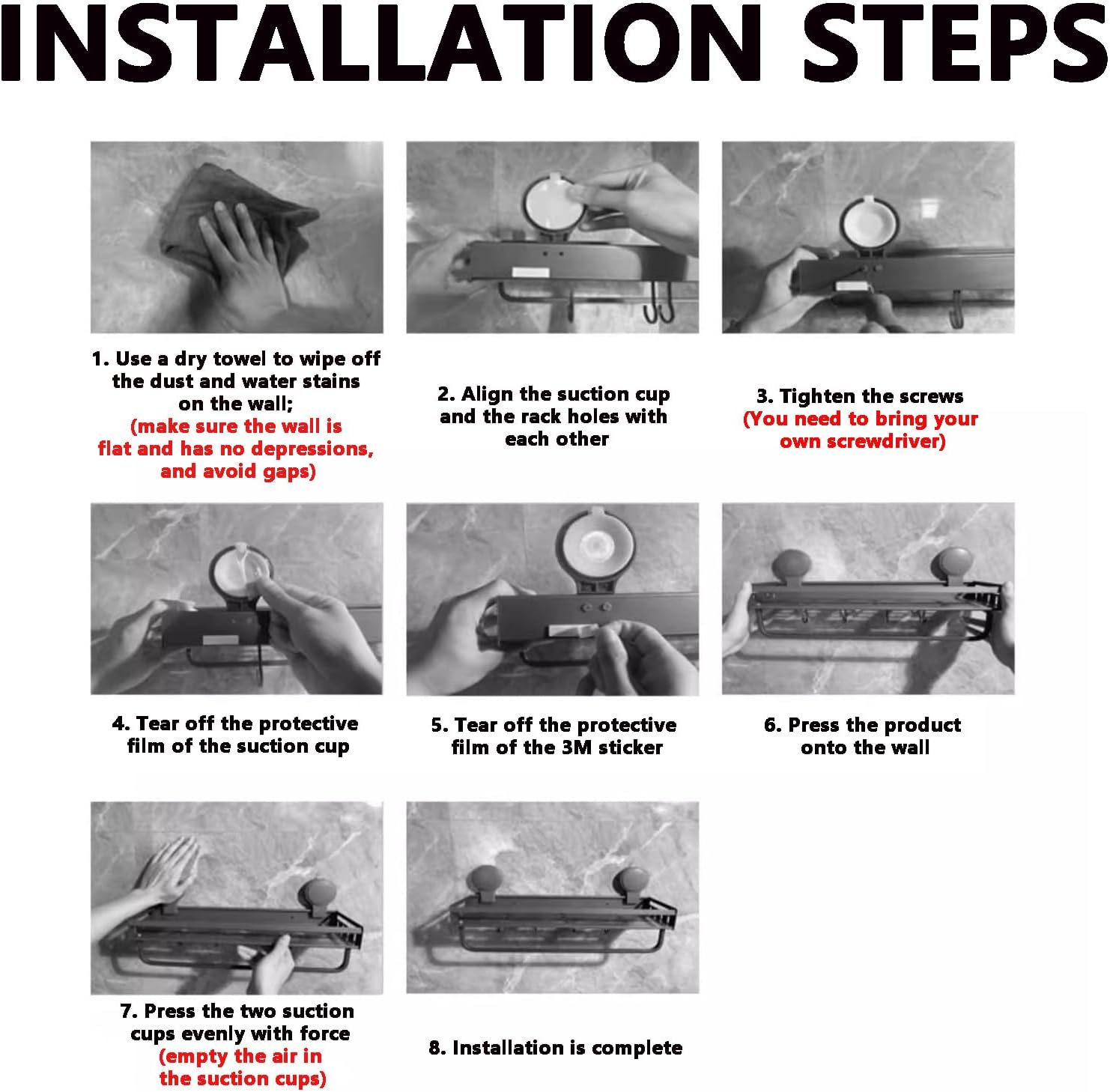 Suction Cup Towel Rail with 5 Hooks Wall Mounted Bathroom Towel Holder No Drilling Required Aluminum Material for Kitchen Toilet 30cm,30cm