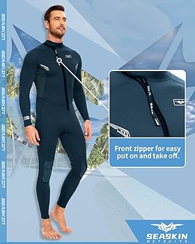 Amazon.com: Seaskin Wetsuits for Mens 2mm Front Zip Full Body