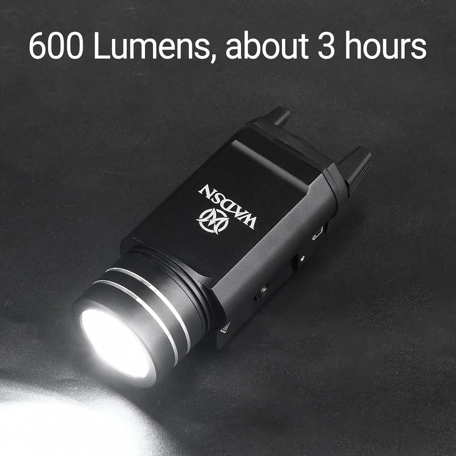 600 Lumens Airsoft Pistol Light Tactical Flashlight with Strobe Light, Fit for 20mm Picatinny, with Base modules for 1913 Rail Glock Beretta 90two S&W TSW/99