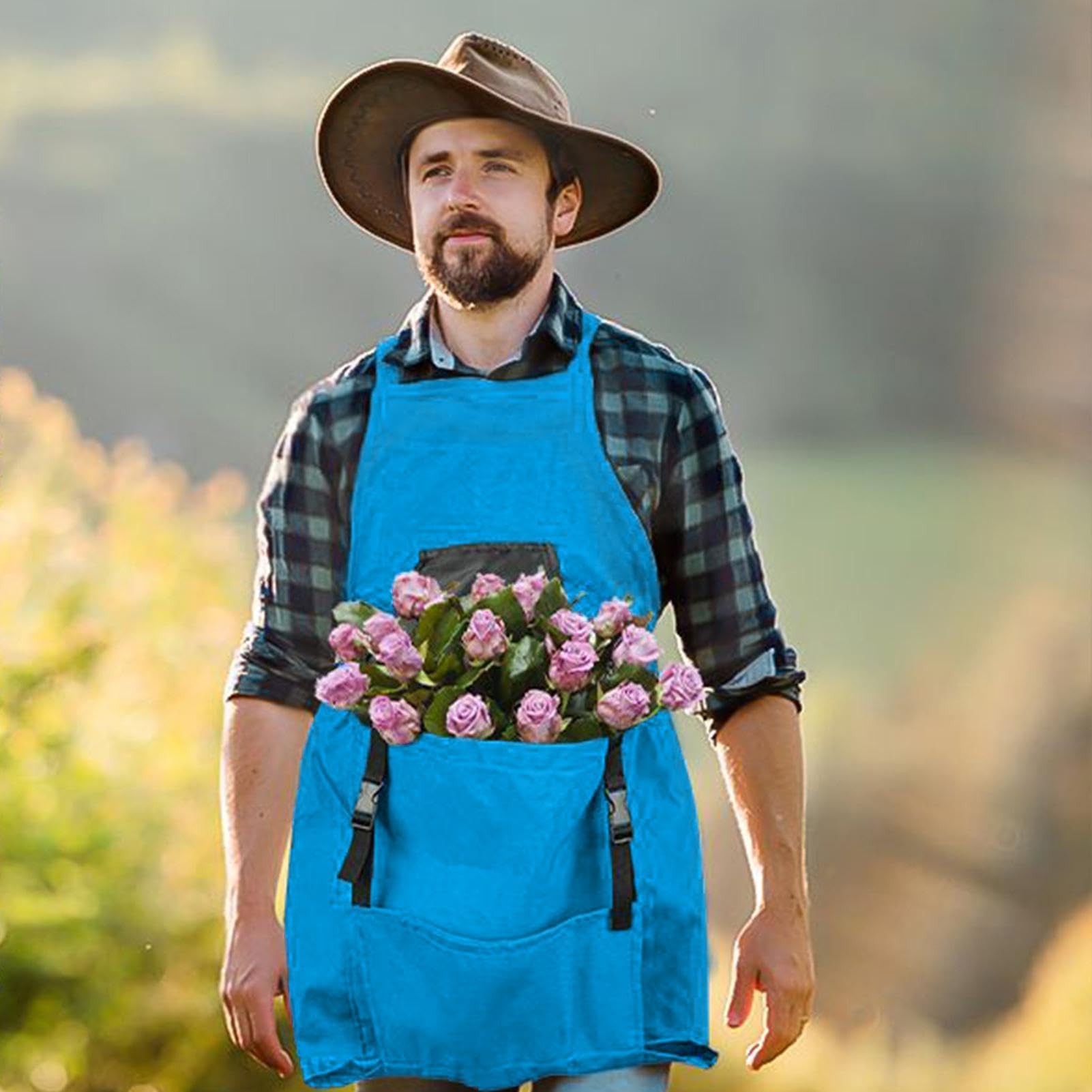 Generisch Grembiule da giardino da donna, impermeabile, con schiena incrociata, grembiule da giardinaggio, grembiule da giardino per donne e uomini, per giardinieri, agricoltori, diserbatura