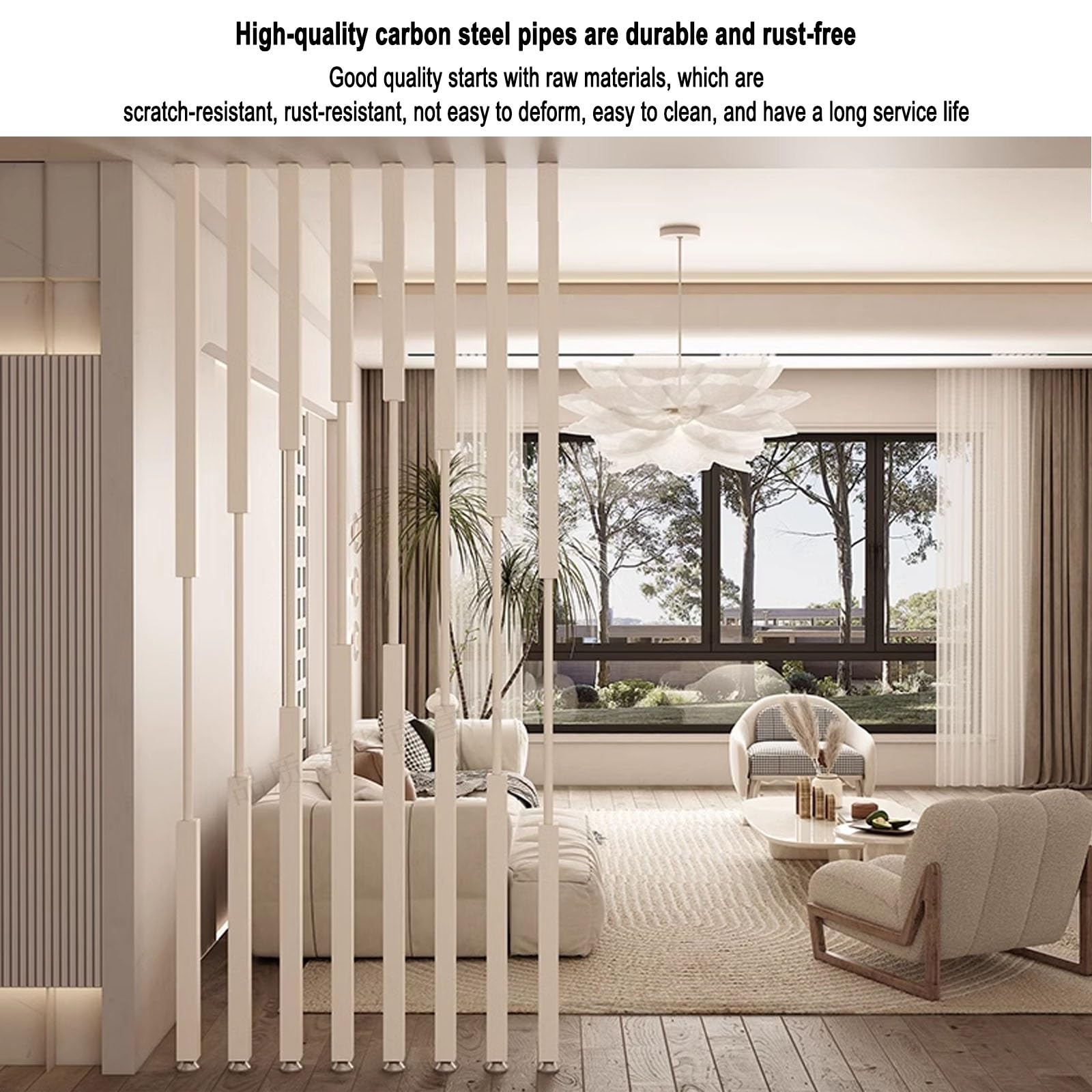 Paquete de 8 separadores de habitación ajustables de suelo a techo, paredes de metal, 70220 cm de altura, versátiles para el hogar, oficina y espacios de eventos