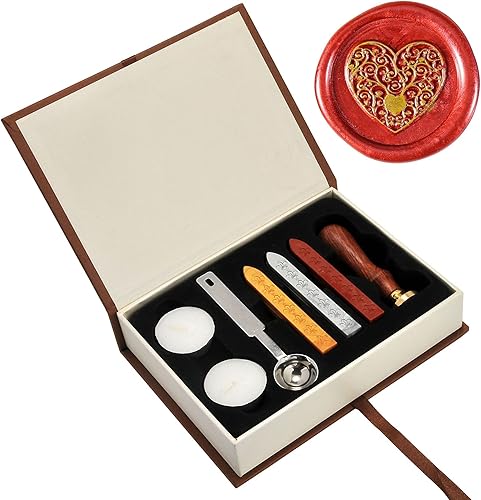 Yoption - Kit de sellos de cera, juego clásico de sellos de cera de sello vintage, juego de caja de regalo para fabricante de sellos retro (árbol de
