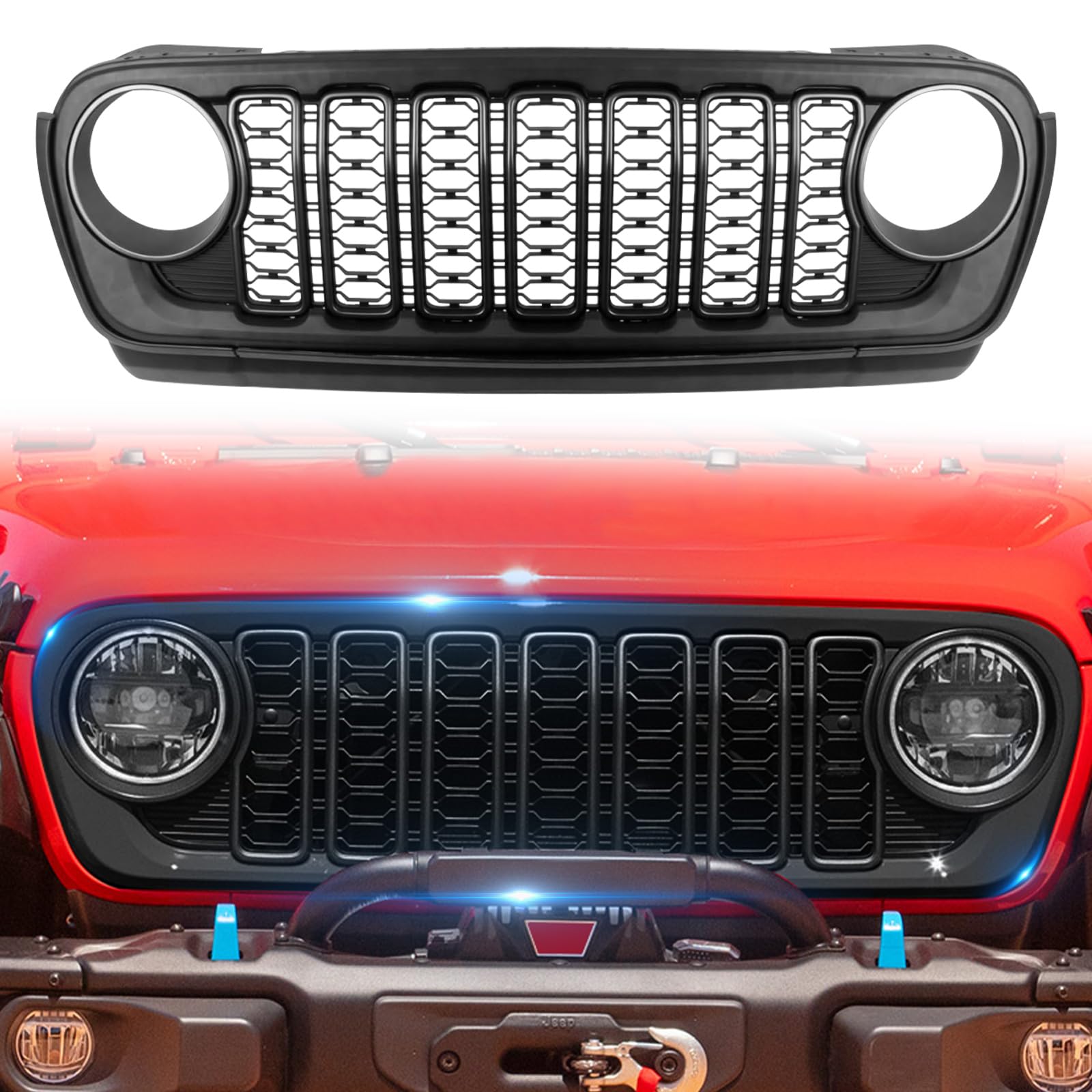 Amazon.com: Front Grille Grid Grill Guard Compatible with Wrangler 
