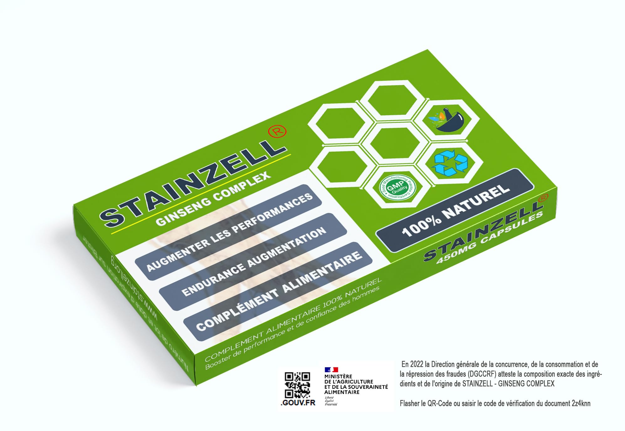 STAINZELL - Complément Alimentaire Complexe 100% Herbes & Ginseng pour l'Energie, l'Endurance et la Puissance - Formule innovante - 10 Gélules