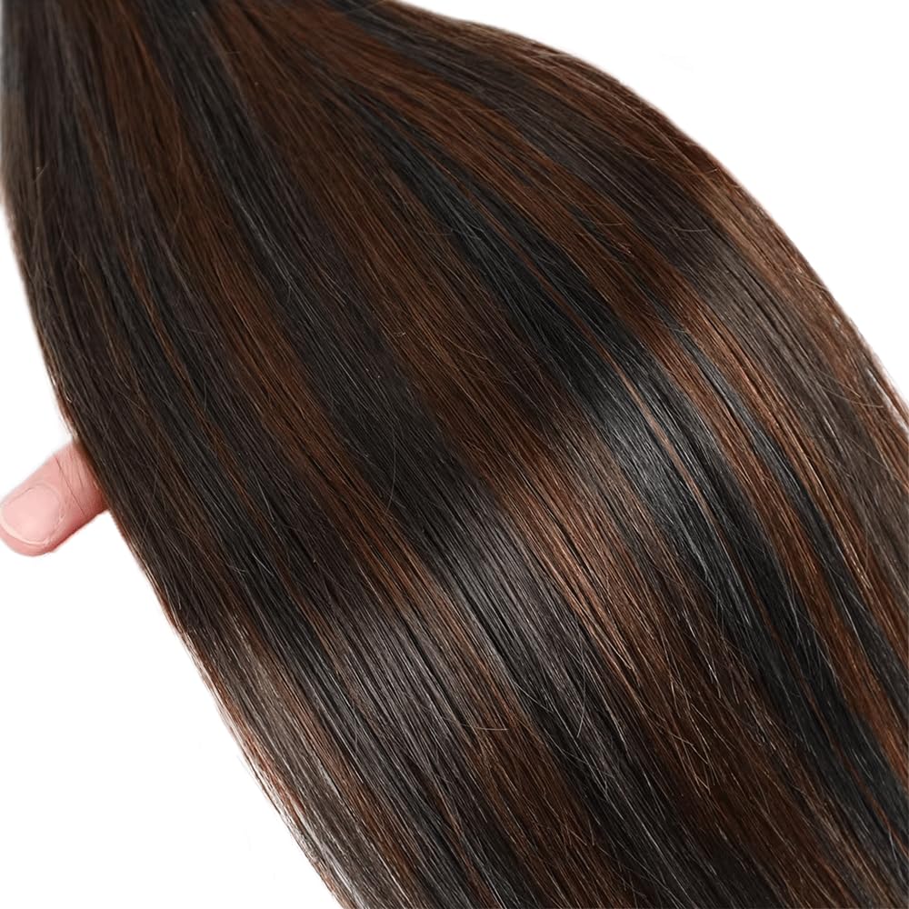 Hair P1B30 Bundle Ombre Straight Human Hair Bundles Two Tone Black Mixed With Light Brown 1 Bundle 24 Inch Highlight Straight Bundles Hair Extensions