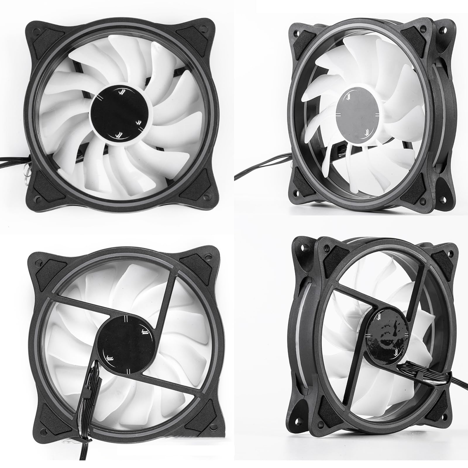 Ventilador de caja de RGB con ajuste automático Iluminación LED de lados 1500 RPM Velocidad variable Operaciones silenciosas de 20 Compatibilidad Construcción de ABS Silenciosos de