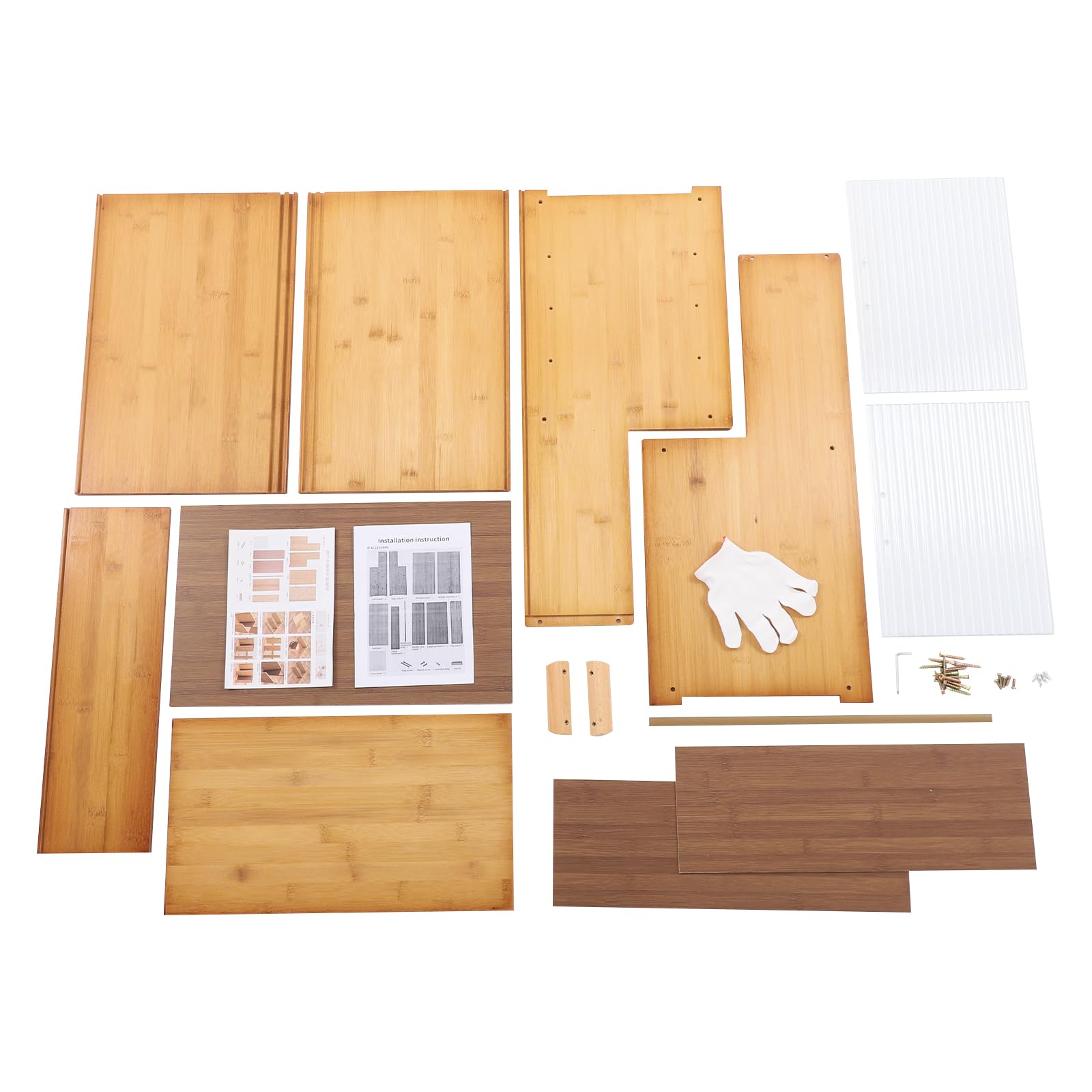 Armoire de rangement, petit buffet de cuisine en bambou pour plan de travail, armoire de cuisine avec porte coulissante et poignée pour pots à épices, ustensiles de cuisine et accessoires