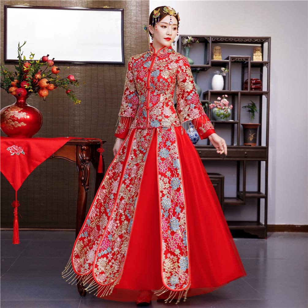 HangErFengQipaoドレスシルク中国の伝統的な牡丹プリントチャイナ  