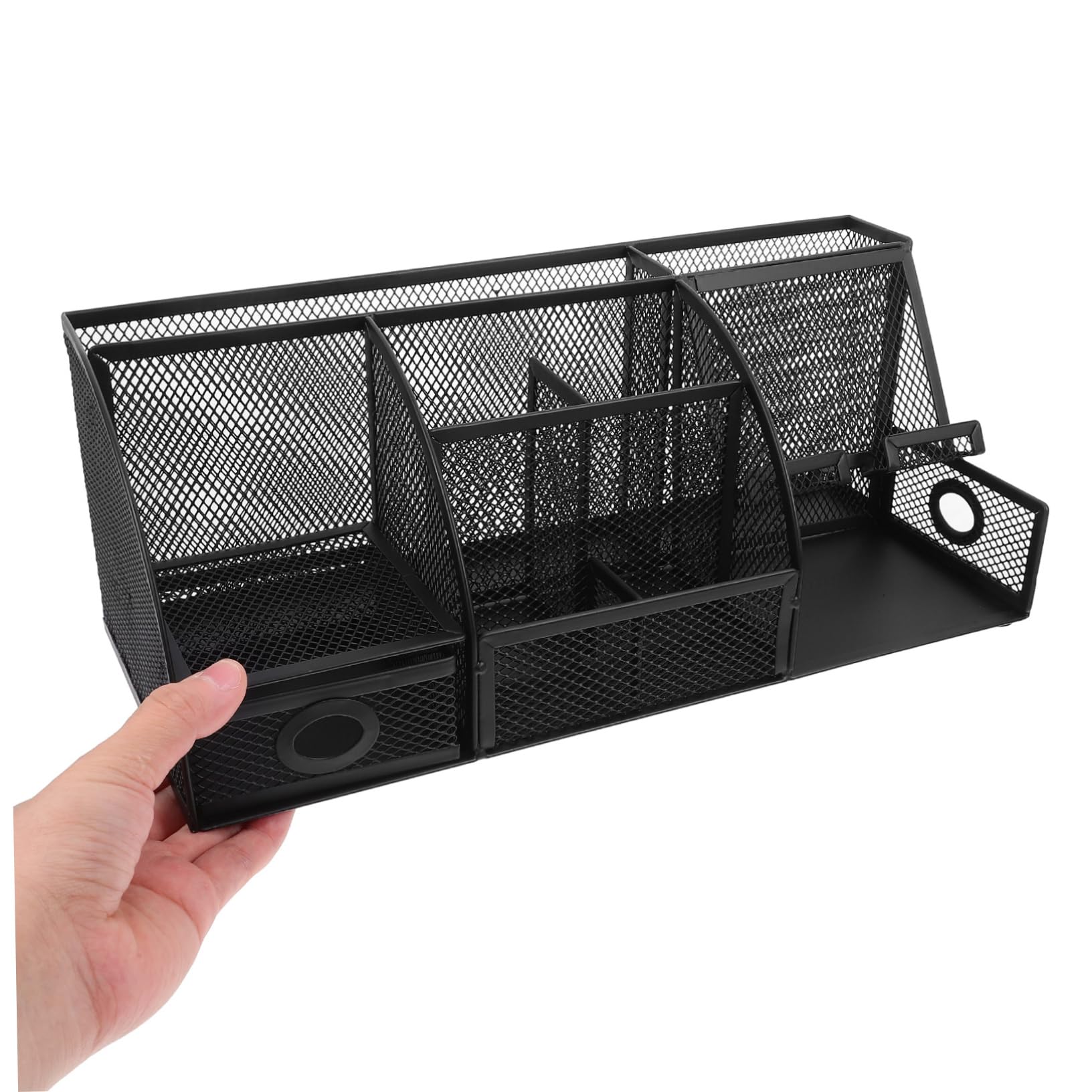Porte-crayons en Fer Noir pour Bureau, Organisateur de Table Moderne | Rangement pour Fournitures, Style Épuré, Usage Comptoir, Format Compact