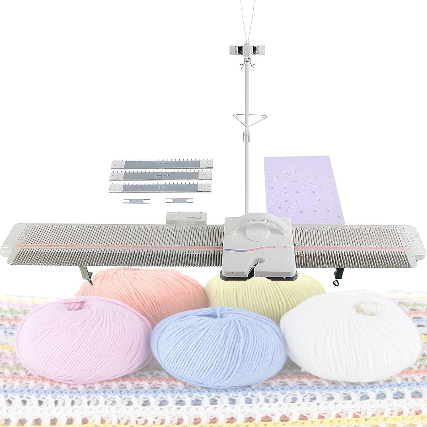 GTANND Knitting Machine For Sock, Hat, Scarf, And Sweater Knitting,Total 150 Stitches Domestic Knitting Machine Set,6.5mm Mid Gauge,For Openwork Knitting/Double-Length Pattern Knitting
