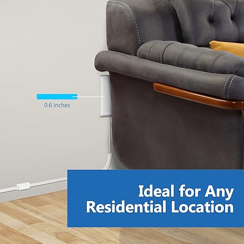 Miniatura 5 de LIDER LWE8-315-W - Extensor de toma de corriente de cara plana con 3 receptáculos, enchufe de placa de pared ultrafino con extensor de cable de 8