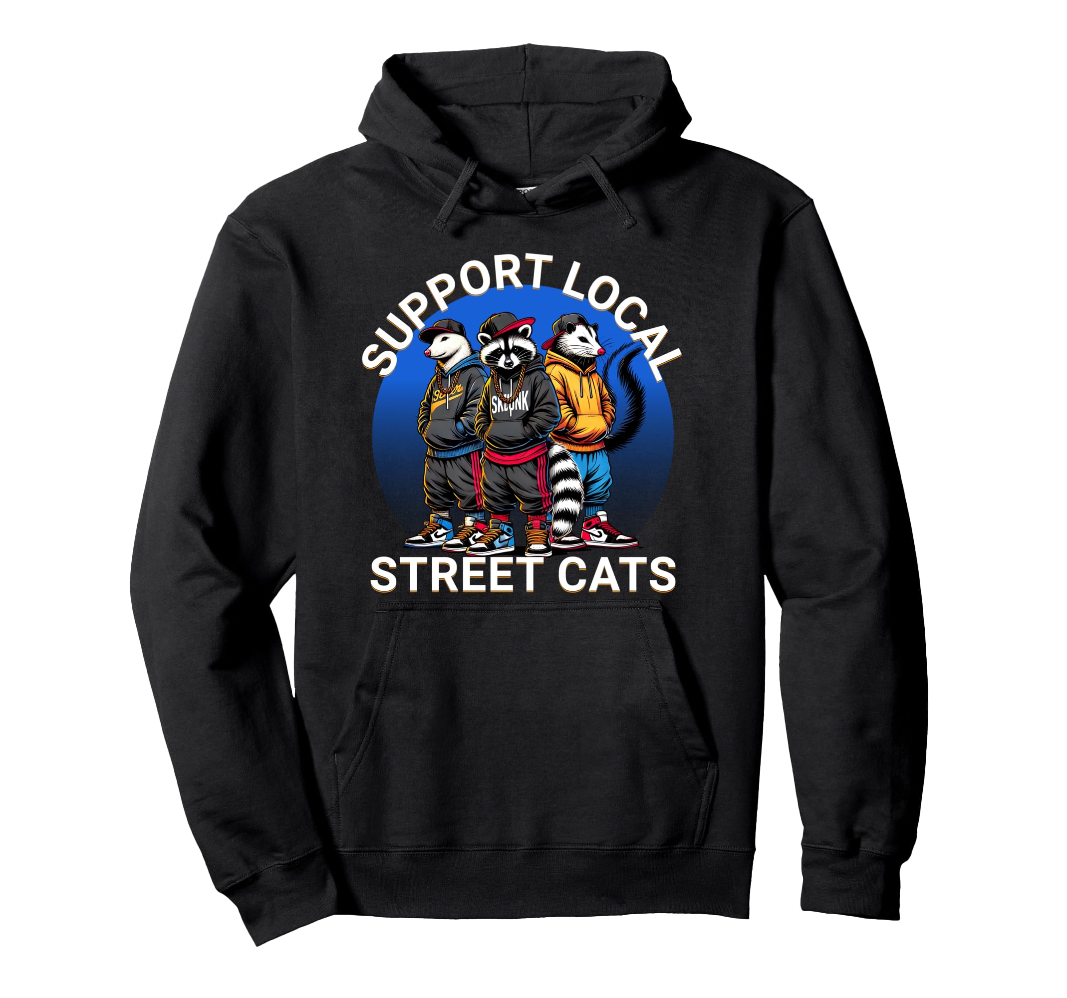 Retro Urban Animals - Support Local Style Pullover Hoodie