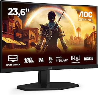 C24G42E 23.6 inch FHD Gaming Monitor Curved, 180Hz, VA Panel, 0.5ms MPRT, Adaptive Sync, HDR10, FreeSync, Speakers (1920x1080 HDMI 2x 2.0 DP 1x 1.4) Black